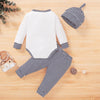 Baby Boy Striped Long Sleeve Button Romper & Pants & Hat Wholesale Baby Boutique Items - PrettyKid