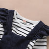 Girls Striped Long Sleeve Casual Top & Solid Color Jumpsuit Kids Fashion Wholesale - PrettyKid