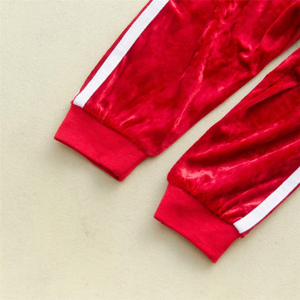 Girls Striped Long Sleeve Crew Neck Tracksuit Wholesale Little Girl Clothing - PrettyKid