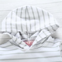 Baby Striped Long Sleeve Hooded Rompers - PrettyKid