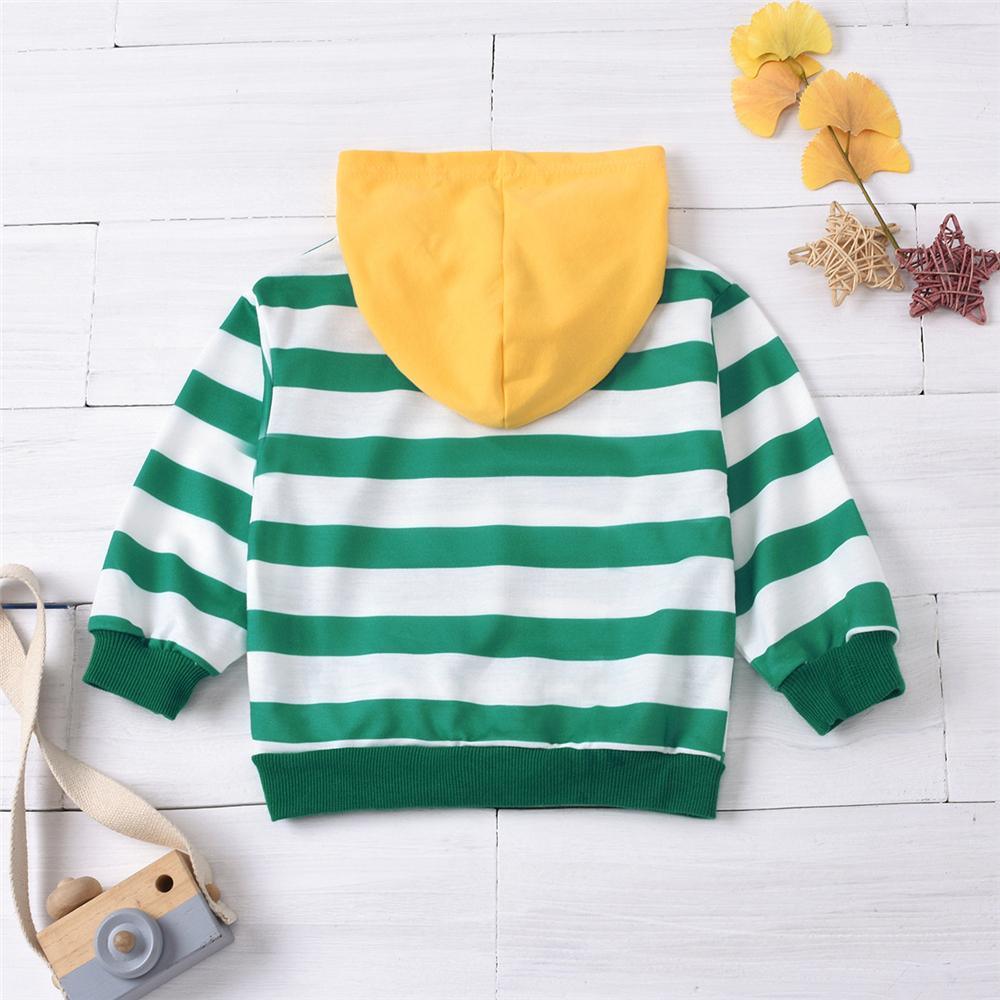 Unisex Striped Long Sleeve Hooded Tops Trendy Kids Wholesale Clothing - PrettyKid