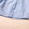 Girls Striped Long Sleeve Lapel Cardigan Blouse & Mesh Skirt Wholesale - PrettyKid