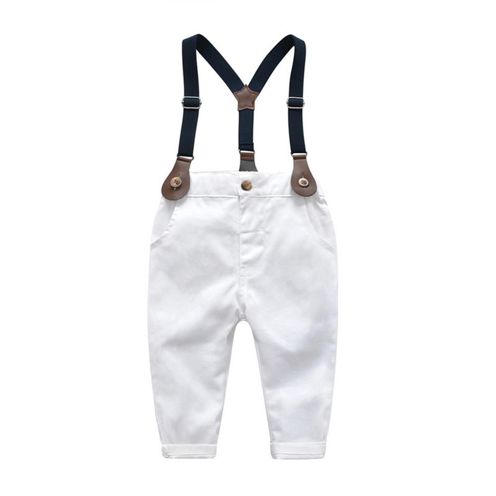 Boys Striped Long Sleeve Lapel Tie Shirt & Pants - PrettyKid