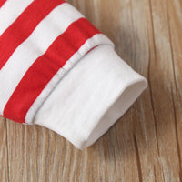 Dinosaur Baby Boys Striped Long Sleeve Letter Romper - PrettyKid