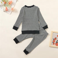 Unisex Striped Long Sleeve Pocket Top & Pants Trendy Kids Wholesale Clothing - PrettyKid