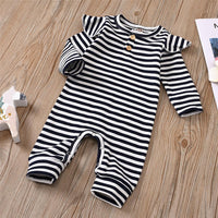 Baby Girls Striped Long Sleeve Romper Wholesale Baby Clothing - PrettyKid