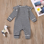 Baby Girls Striped Long Sleeve Romper Wholesale Baby Clothing - PrettyKid