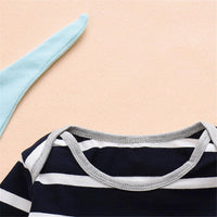 Boys Striped Long Sleeve Striped Casual Tops & Pants & Hat - PrettyKid