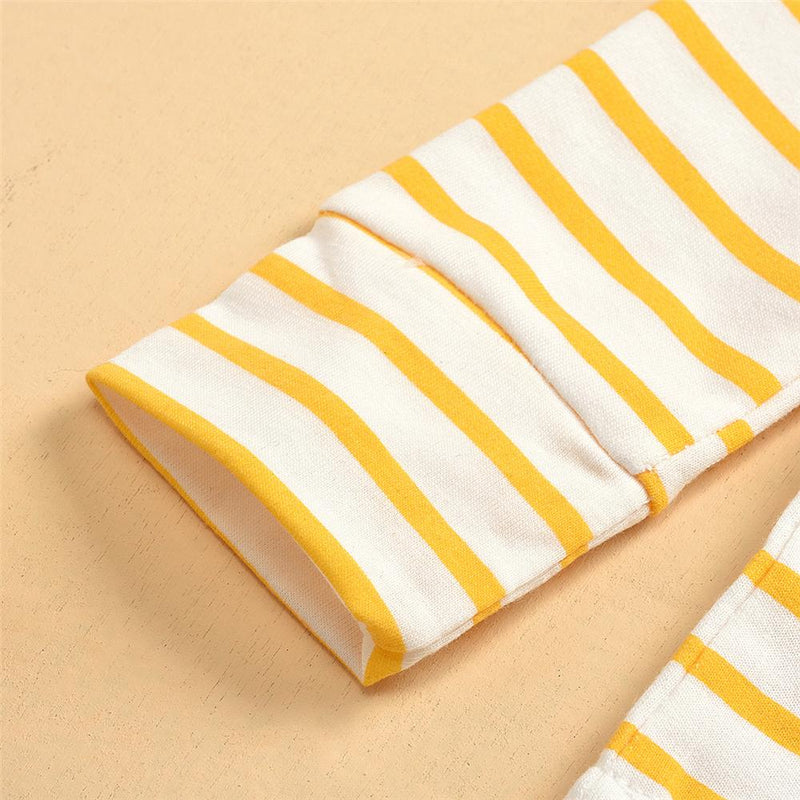Baby Girls Striped Long Sleeve Top & Pants Wholesale Baby Cloths - PrettyKid