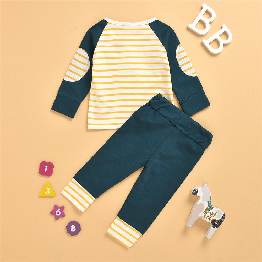 Baby Boys Striped Long Sleeve Top & Pants Wholesale Baby Outfits - PrettyKid
