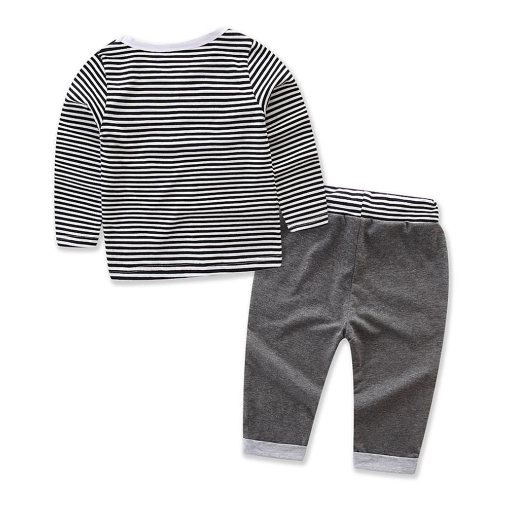 Toddler Boys Striped Long Sleeve Top & Pants Wholesale Childrens Clothing - PrettyKid