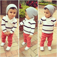 Boys Striped Long Sleeve Tops & Pants - PrettyKid