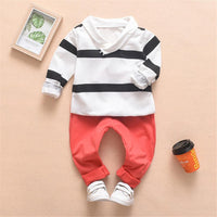 Boys Striped Long Sleeve Tops & Pants - PrettyKid