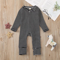 Baby Striped Long Sleeve Zipper Long Sleeve Romper Baby Wholesales - PrettyKid