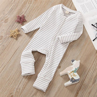 Baby Striped Long Sleeve Zipper Long Sleeve Romper Baby Wholesales - PrettyKid