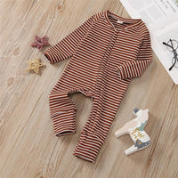 Baby Striped Long Sleeve Zipper Long Sleeve Romper Baby Wholesales - PrettyKid