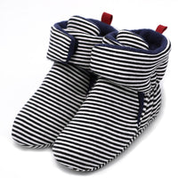 Baby Girls Striped Magic Tape Warm Boots - PrettyKid