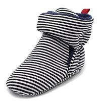 Baby Girls Striped Magic Tape Warm Boots - PrettyKid