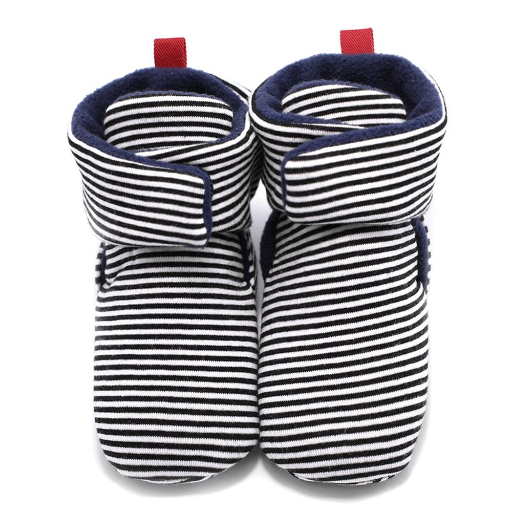 Baby Girls Striped Magic Tape Warm Boots - PrettyKid