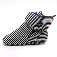 Baby Girls Striped Magic Tape Warm Boots - PrettyKid