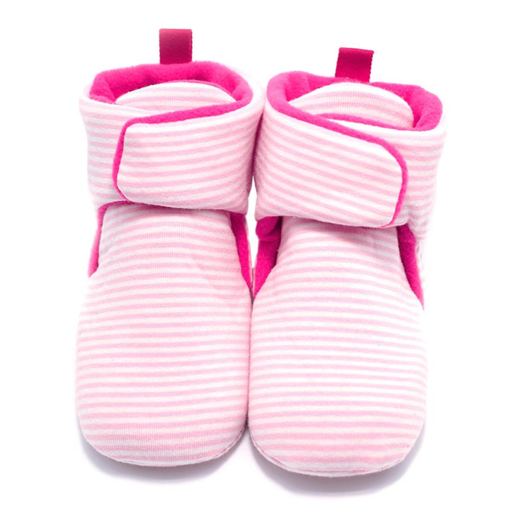 Baby Girls Striped Magic Tape Warm Boots - PrettyKid