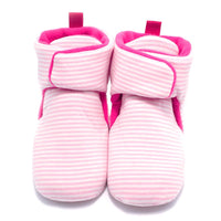 Baby Girls Striped Magic Tape Warm Boots - PrettyKid