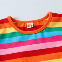 Baby Striped Rainbow Color Long Sleeve Romper Baby Wholesale Clothes - PrettyKid