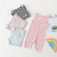 Baby Unisex Striped Rainbow Embroidery Sleeveless Romper Baby Clothes Vendors - PrettyKid