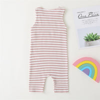 Baby Unisex Striped Rainbow Embroidery Sleeveless Romper Baby Clothes Vendors - PrettyKid