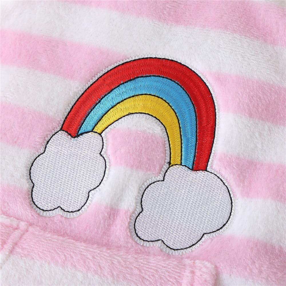 Baby Girls Striped Rainbow Long Sleeve Romper Wholesale Clothing Baby - PrettyKid