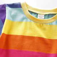 Unisex Striped Short Sleeve Crew Neck Top Kids Boutique Wholesale - PrettyKid