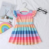 Girls Striped Sleeveless Crew Neck Dress Baby Girl Boutique Clothing Wholesale - PrettyKid