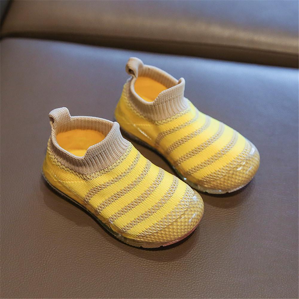 Baby Boys Striped Sock Slip On Flat Shoes - PrettyKid