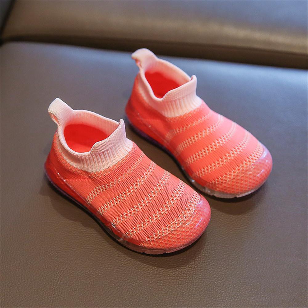 Baby Boys Striped Sock Slip On Flat Shoes - PrettyKid