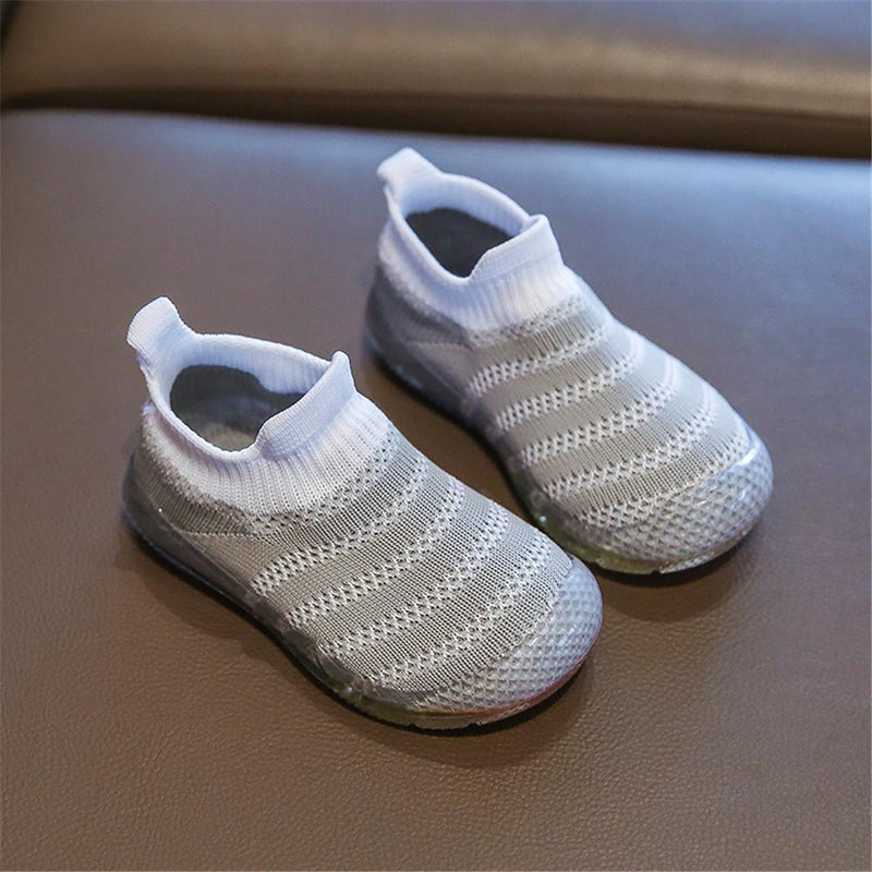 Baby Boys Striped Sock Slip On Flat Shoes - PrettyKid