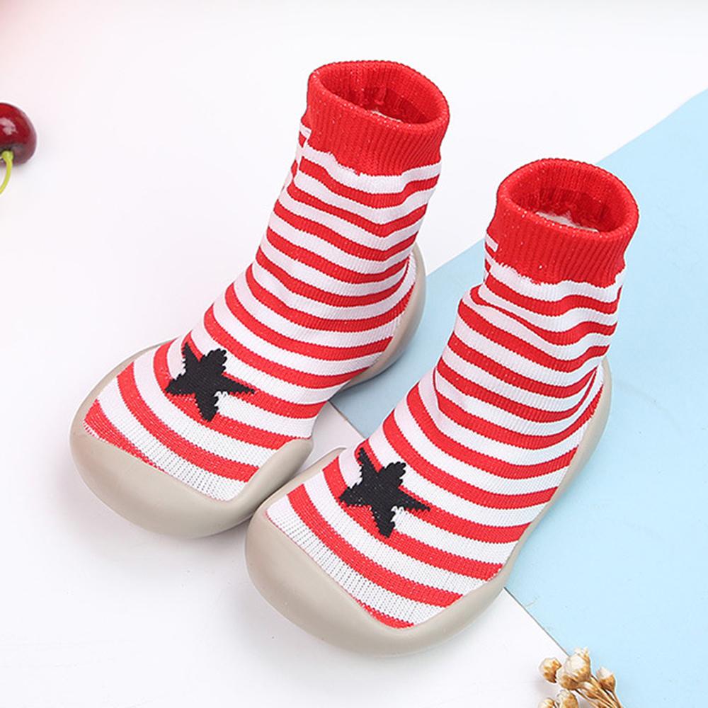 Baby Striped Soft-soled Socks Shoes - PrettyKid