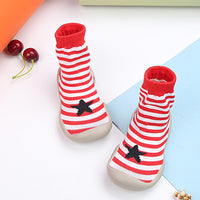 Baby Striped Soft-soled Socks Shoes - PrettyKid