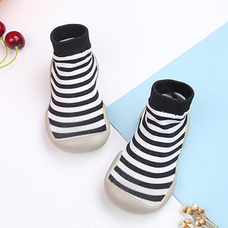 Baby Striped Soft-soled Socks Shoes - PrettyKid