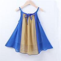 Girls Striped Splicing Color Block Suspender Dress Toddler Girls Wholesale - PrettyKid