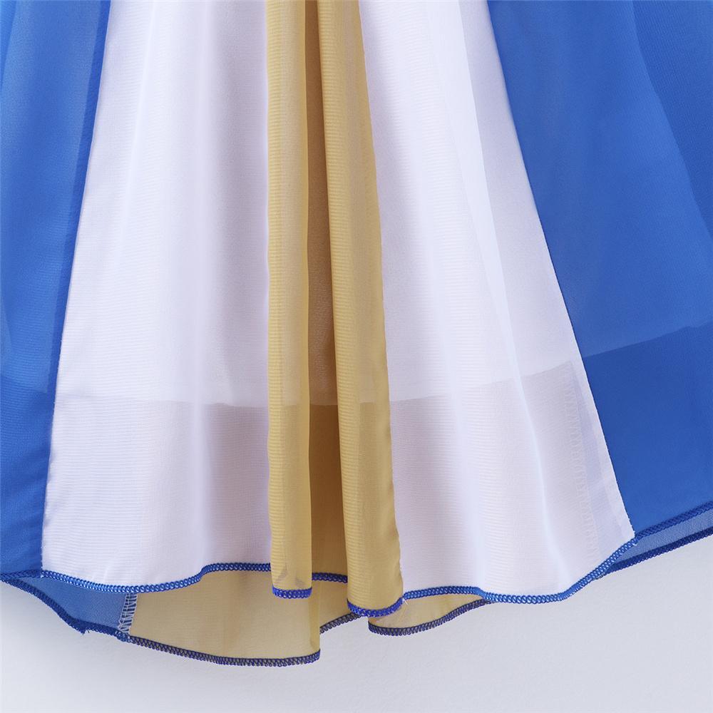 Girls Striped Splicing Color Block Suspender Dress Toddler Girls Wholesale - PrettyKid