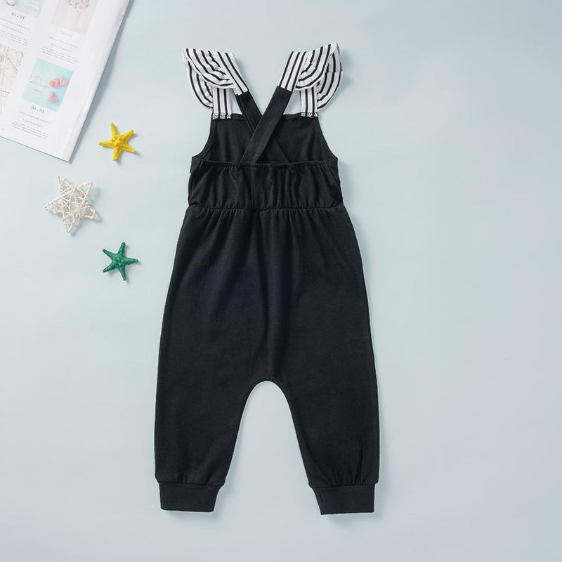 Baby Girls Striped Splicing Sling Jumpsuit Cheap Baby clothing - PrettyKid
