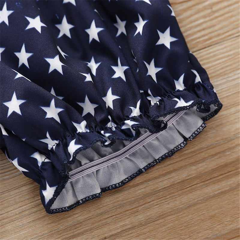 Baby Girls Striped Star Bow Decor Tank Top & Shorts Baby clothing Suppliers - PrettyKid