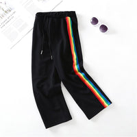 Girls Striped Strappy Casual Sport Pants Girl Boutique Clothing Wholesale - PrettyKid