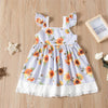 Girls Striped Sunflower Sleeveless Lace Splicing Dress Wholesale Girls Clothing - PrettyKid