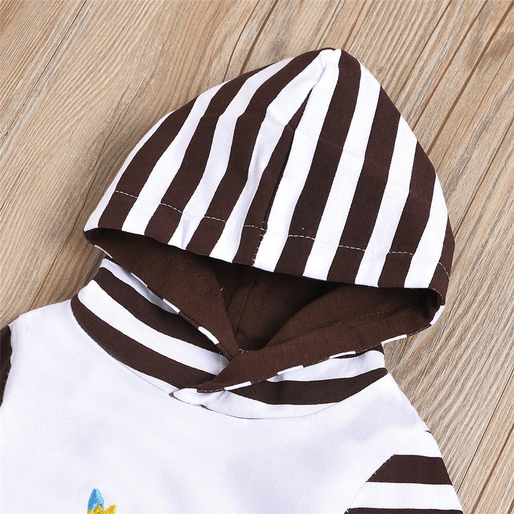 Baby Striped Thanksgiving Turkey Long Sleeve Romper Baby Clothes Wholesale Bulk - PrettyKid