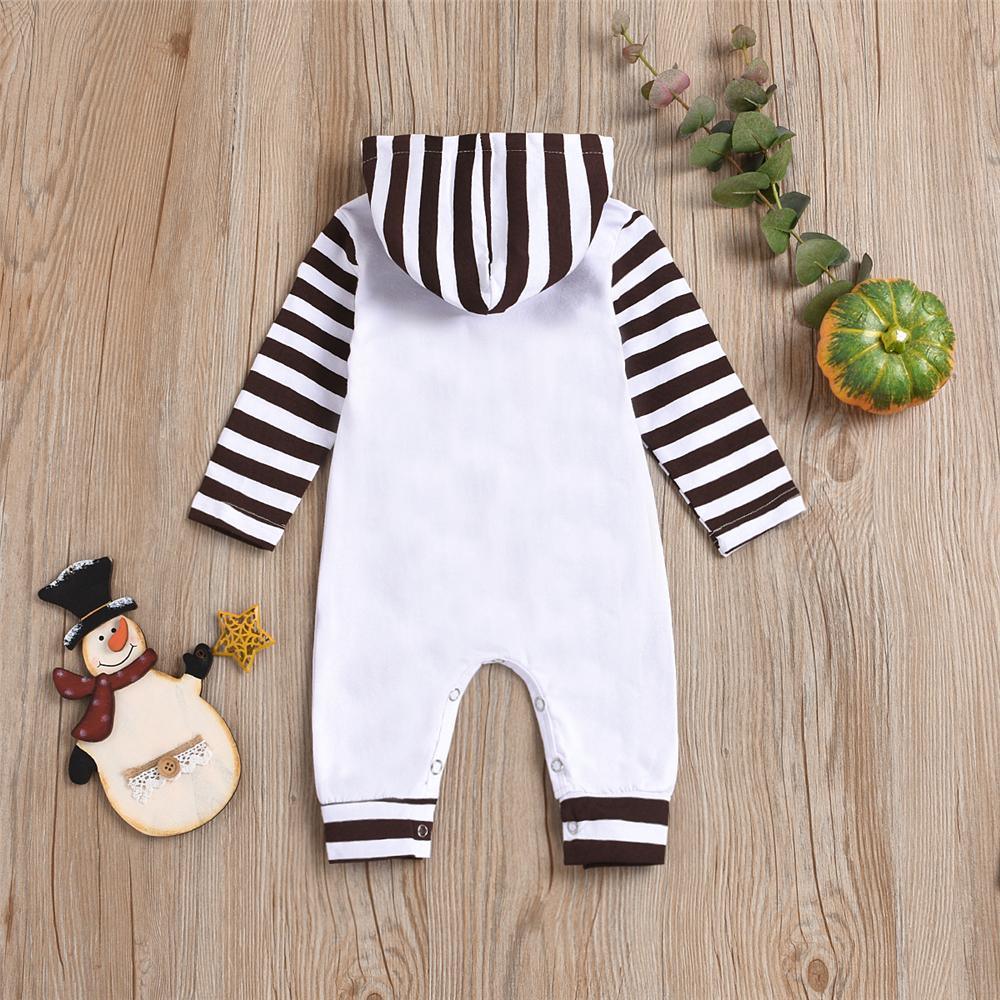 Baby Striped Thanksgiving Turkey Long Sleeve Romper Baby Clothes Wholesale Bulk - PrettyKid