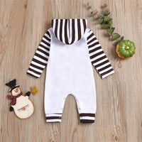 Baby Striped Thanksgiving Turkey Long Sleeve Romper Baby Clothes Wholesale Bulk - PrettyKid