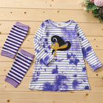 Girls Striped Tie Dye Long Sleeve Dress Baby Girl Wholesale - PrettyKid