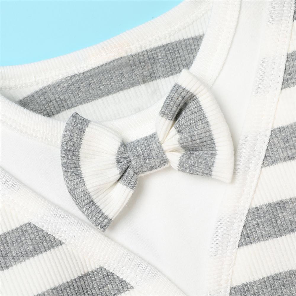 Baby Boys Striped Tie Long-Sleeve Romper & Bottoms Baby Clothes Warehouse - PrettyKid