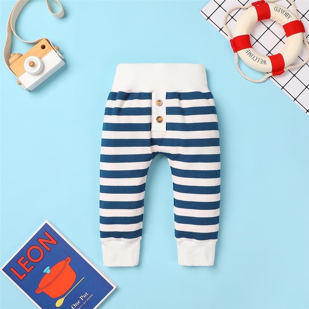 Baby Boys Striped Tie Long-Sleeve Romper & Bottoms Baby Clothes Warehouse - PrettyKid